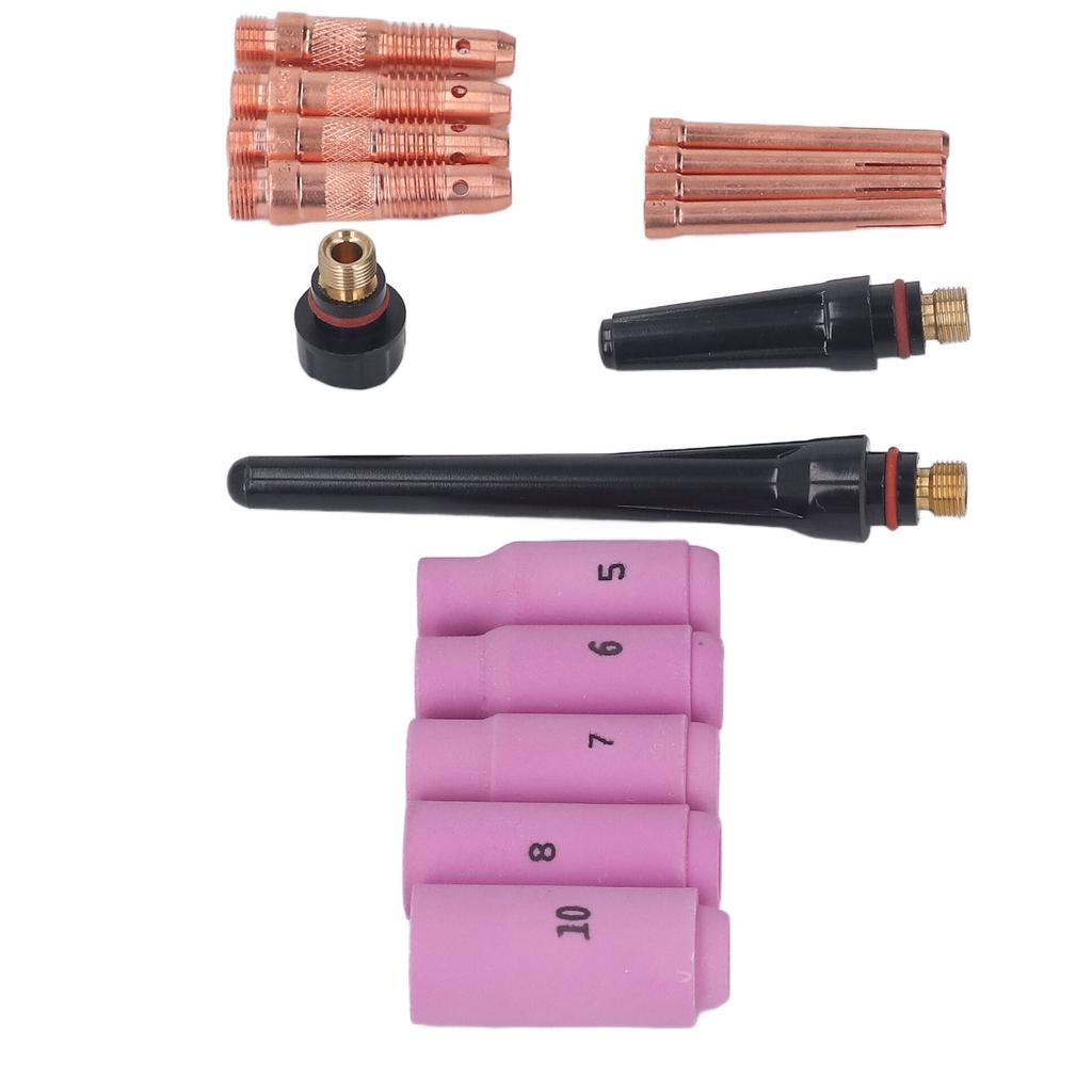 16PCS TIG Welding Torch Accessories Kit Copper Ceramic Plasma Cutter Torch Consumables for WP 17 18 26