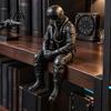 Military Desk Ornaments 3D Printed Pilot Figurine, Realistic Seated Aviator Statue for and Unique Bookshelf Hanging Decor Decor, Style Shelf