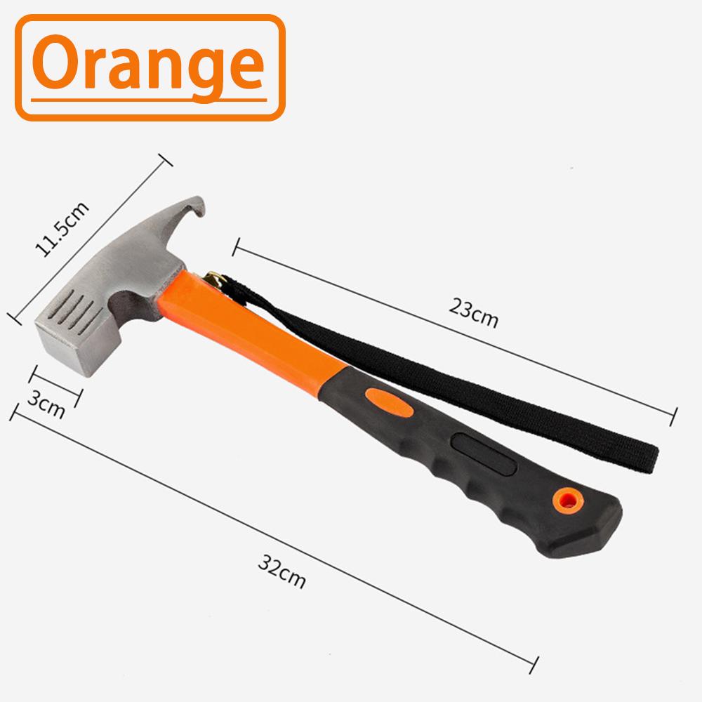 Portable Carbon Steel Camping Tent Hammer Multifunction Tool - Peg Stake Puller Mallet Awning Canopy Remover Extrator