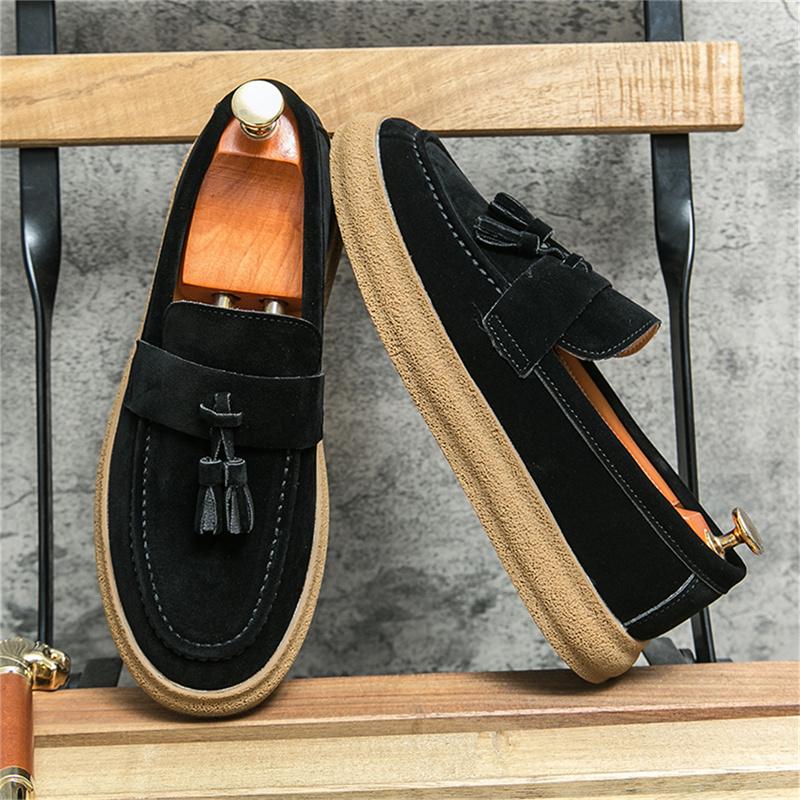 Fashion Handmade Outdoor Men Loafers Casual Leather Shoes Fashion Mens Boat Shoes New Arrival Male Dress Footwear Slip on Soft Moccasins