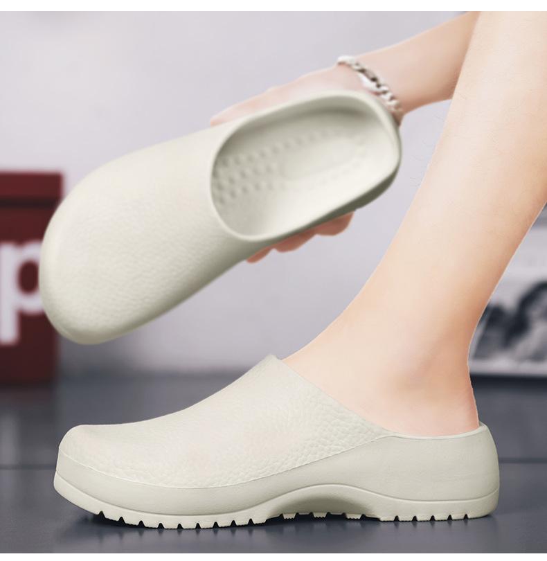 Fashion SmilePoP New Men Kitchen Shoes Men Clogs Slippers Easy Clean Waterproof Nursing Shoes Outdoor Nonslip EVA Work Flat Slippers