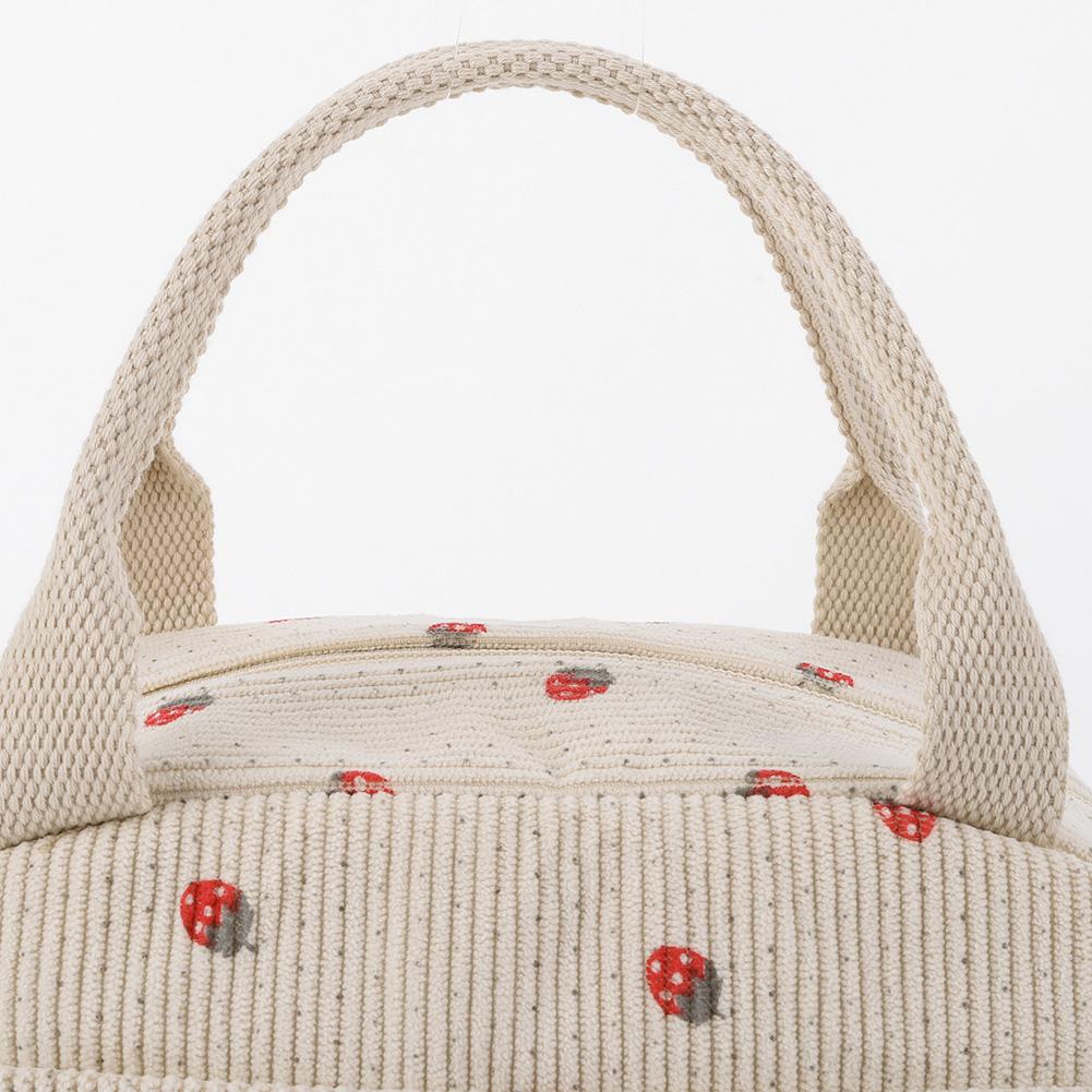 Strawberry/Daisy Corduroy Lunchbox Container Multi-Function Lunchbox Storage Bag Insulated Lunch Bag for Office School