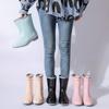 Mode Damen-Wasserschuhe mit mittelhohem Schaft Regenstiefel mit Plus-Samt und Baumwolle Damen-Gummischuhe Überschuhe
