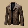 Men's Large Lapel Casual Suit Slim Fit Jacket Men's PU Leather Jacket Suit