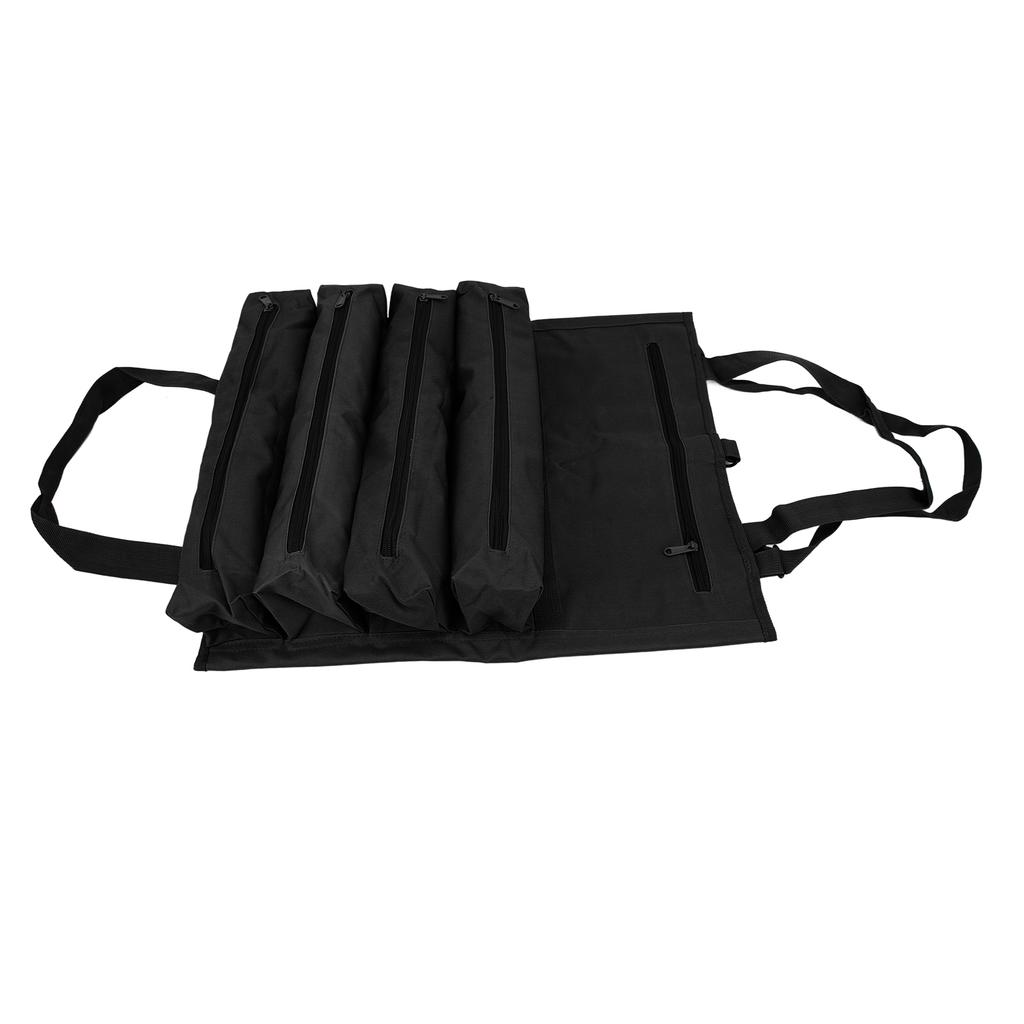 Tool Roll Bag 600D Oxford Cloth Wear Resistant Dirt Resistant Multi Pockets Portable Car Tool Roll