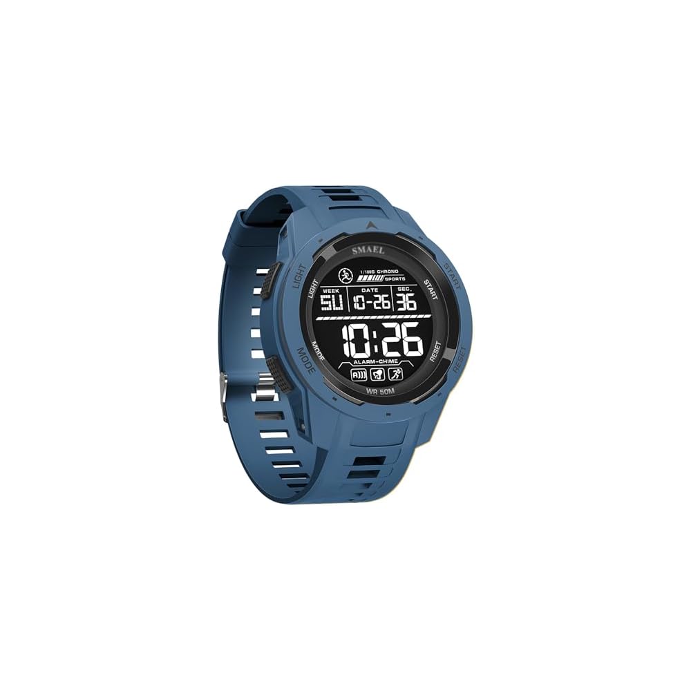 FEOYA Men s Digital Sports Watch Blue Waterproof Multifunctional Quartz Chronograph