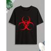 European Sizes Biohazard Symbol Print T Shirt, Tees For Men, Casual Short Sleeve Tshirt For Summer Spring Fall, Tops As Gifts