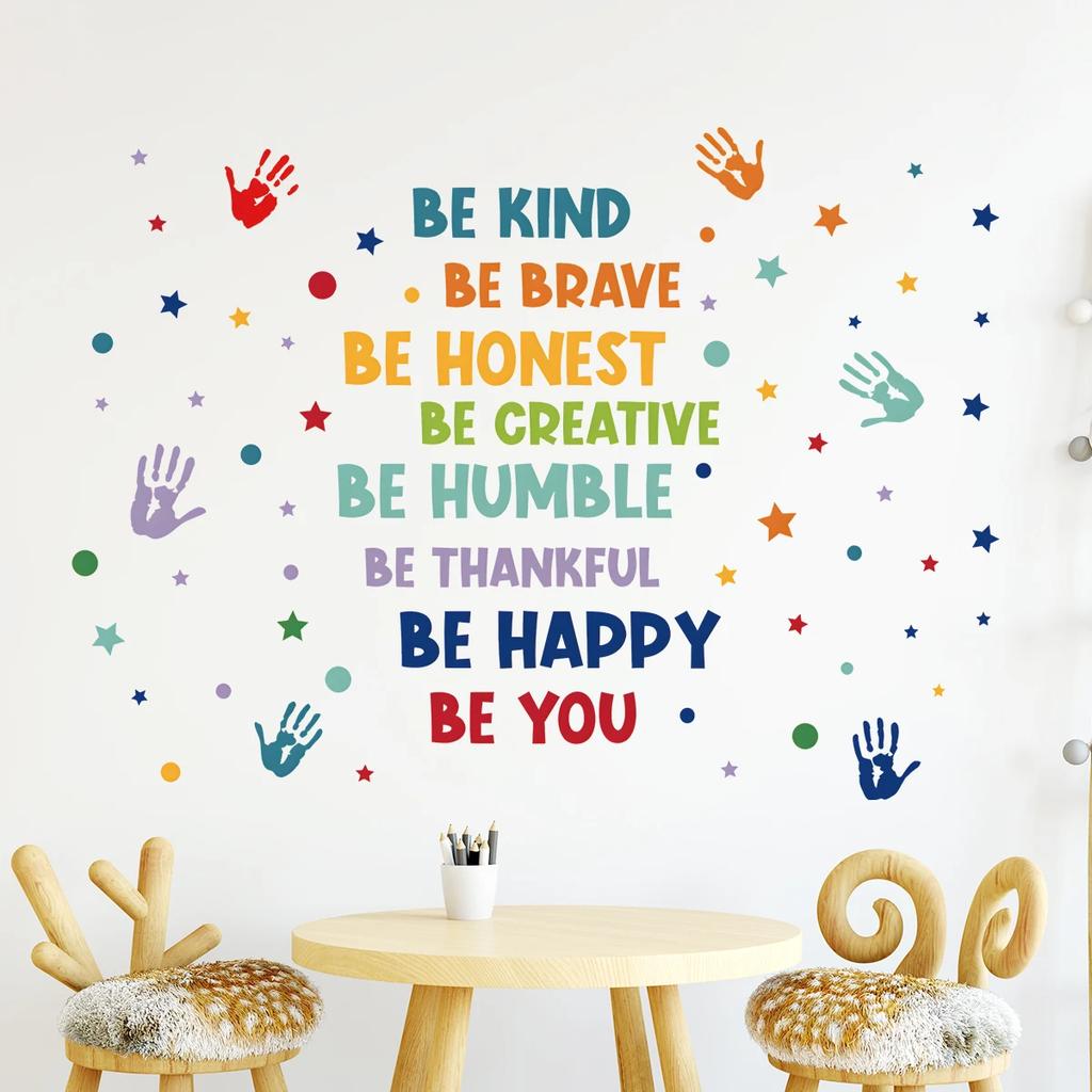 Colorful Inspirational Phrases Text Wall Stickers For Kids Room Background Wall Decals Living Room Decoration Home Decor