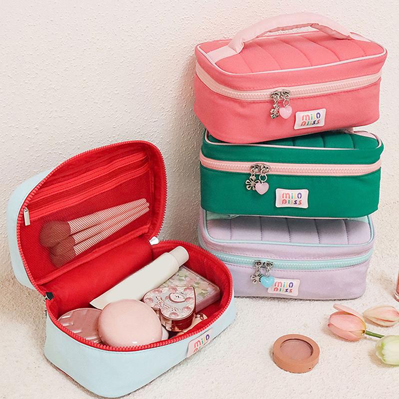 Ins Style Cosmetic Bag Large Capacity Travel Cosmetic Bag Portable Wash Bag Girl Series Contrast Color Storage Bag