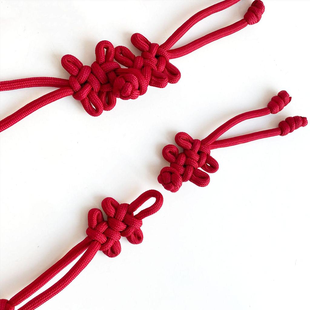 Retro Chinese Wedding Red Cord Accessories with Knot and Frog Button