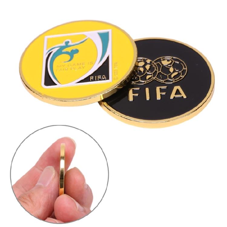 Football Referee Judge Flipping Coin Portable Double Side Hard Alloy Coins