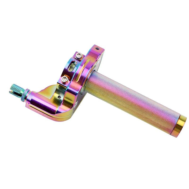 For ATV Quad Bike Motocross Moped Scooter Bike CNC Aluminum Parts 7/8" 22mm Universal Motorcycle Accelerator Throttle Twist Grip,Colorful.