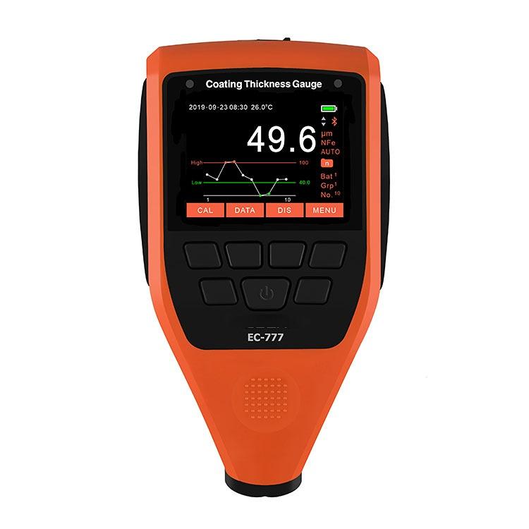 EC-777 Bluetooth Digital Thickness Gauge for Car Paint -2.4 Inch Auto-Rotating Color Display 0~2000μm