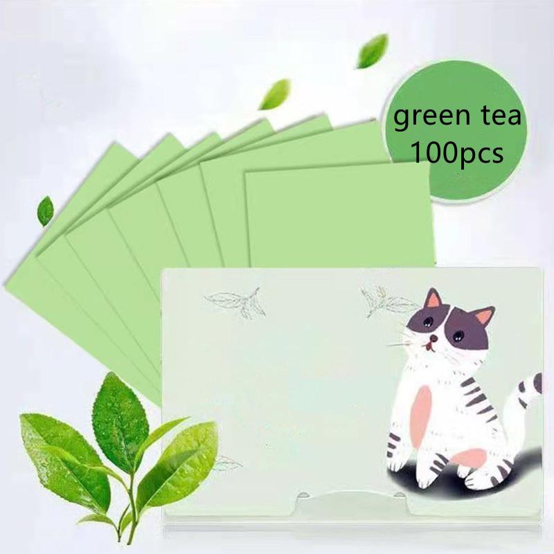 100 pçs camomila rosto absorvente controle de óleo toalhetes de papel remoção de óleo absorvente folha matcha rosto oleoso blotting ferramentas de beleza