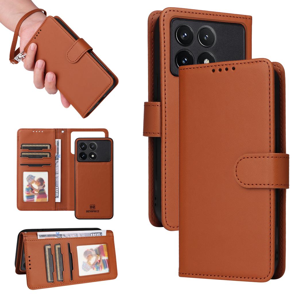 For Xiaomi Redmi K70 Pro 5G/K70 5G/Poco F6 Pro 5G Magnetic Case BETOPNICE Detachable PU Leather Phone Cover with Strap