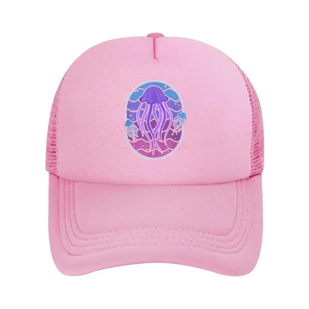 Colorful Jellyfish in an Underwater  themed Illustration Mesh Baseball Cap