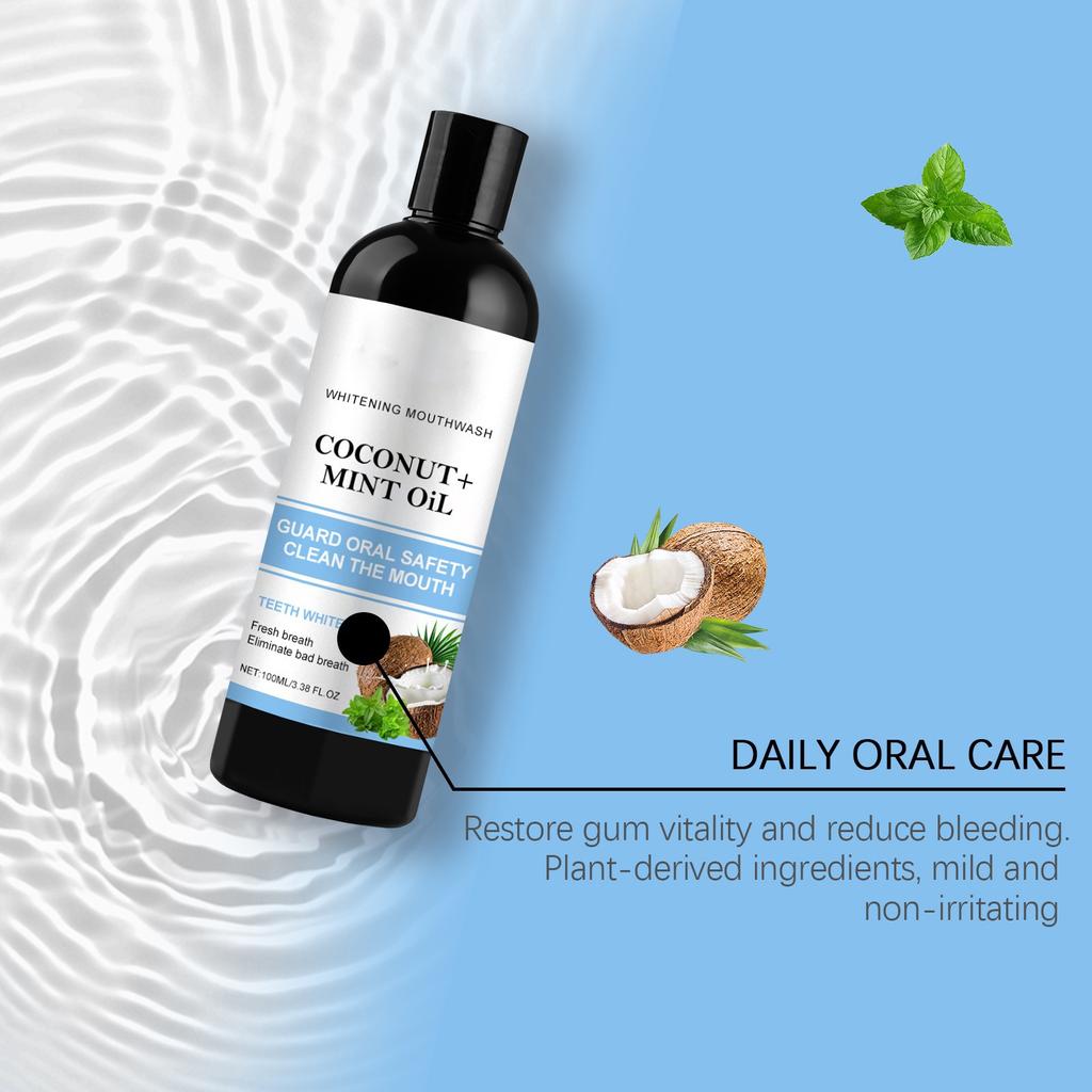 Ölziehen mit Öl und Zungenschaber in der Box – natürliches, kostenloses Mundwasser für frischen Atem, Zahnaufhellung und gesündere Zähne, 100 ml