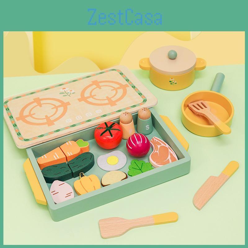 Wooden Fun Simulation Kitchen Vegetable And Fruit Cooking Children Set Toy