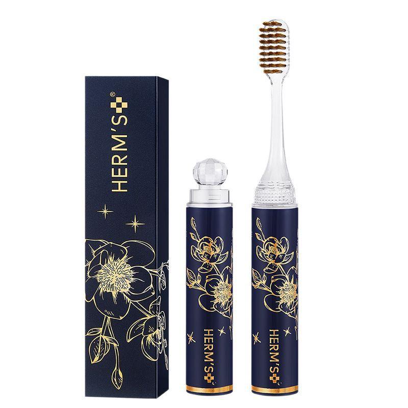 Soft-bristled Folding Lipstick Portable Toothbrush Gum Care Couple Adult Cleaning Gift Box Set