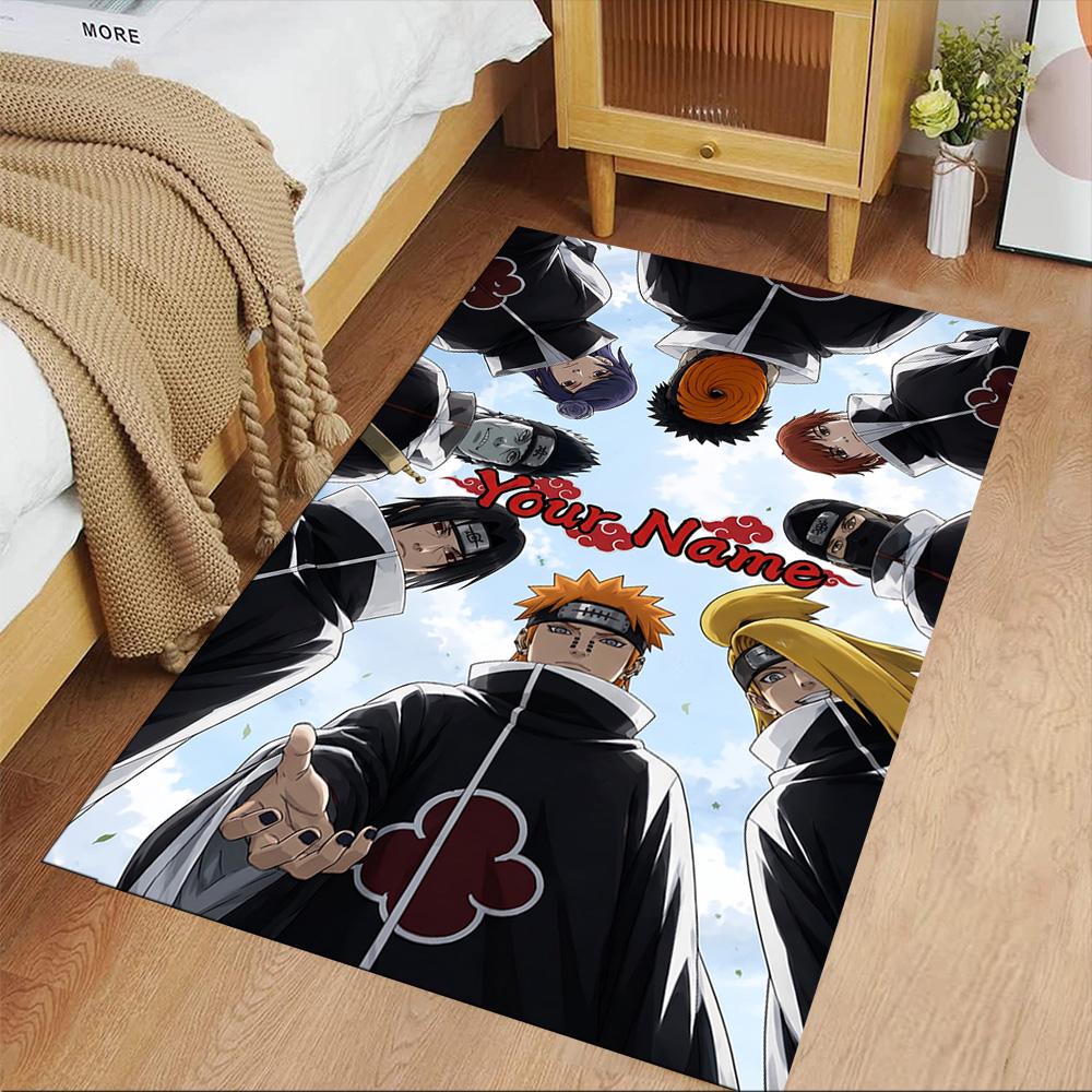 Naruto Character Customize Your Name Carpet Suitable for Playrooms Entryway Outdoor Living Rooms Antislip Carpet Anime Office Decor