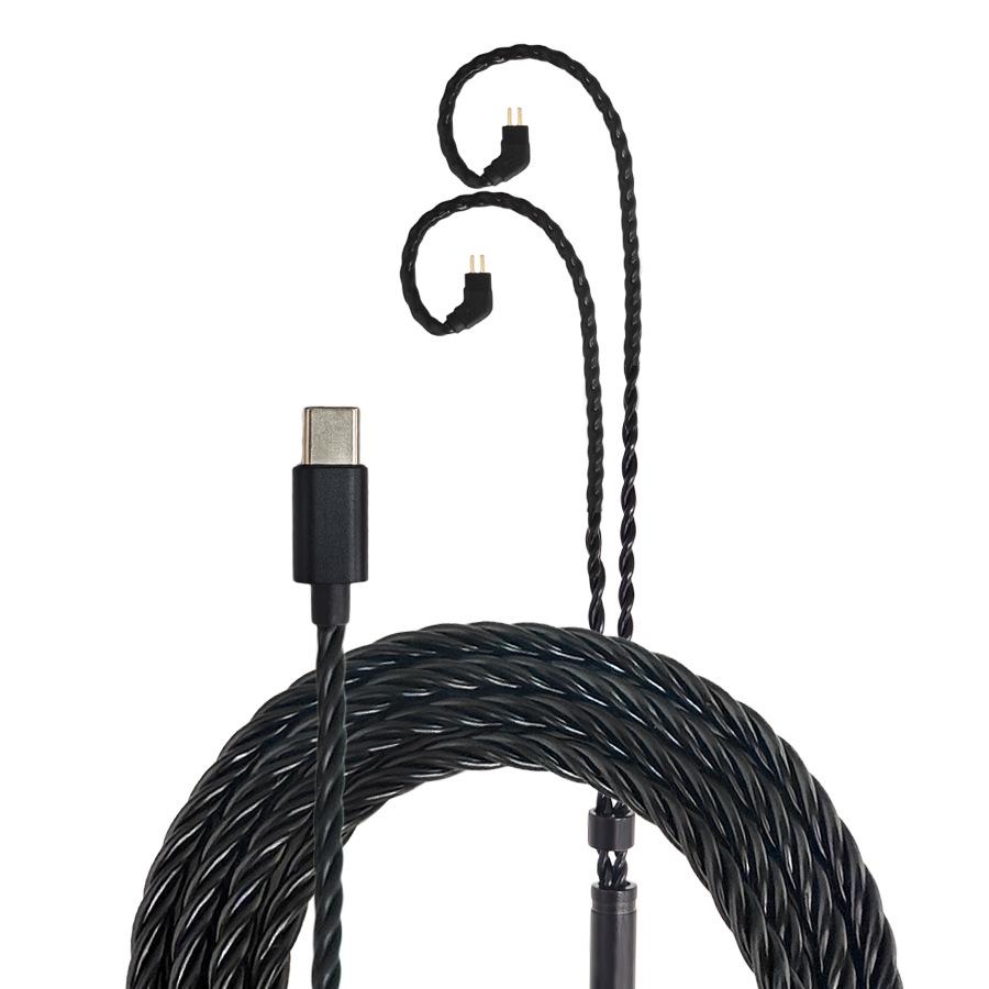 Hi-Fi Typ-C 0,78 mm Doppelstift Kopfhörer Ersatzkabel
