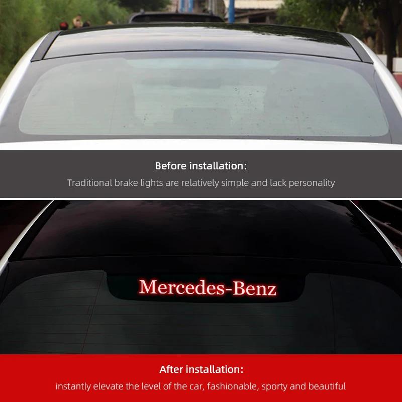 GLC GLB Araç Yüksek Fren Lambası Çıkartmaları PVC Otomatik Logo Projeksiyon Dekorasyon Aksesuarları Mercedes Benz AMG W203 W206 W220 W205 İçin