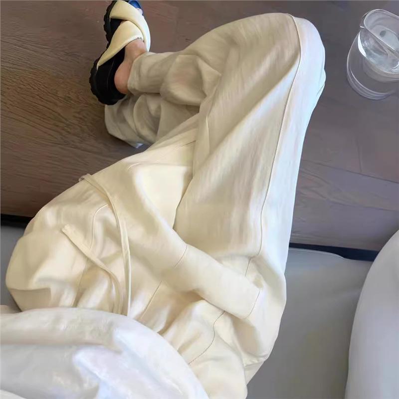 

White Cotton Linen Maternity Wide-Leg Pants for Spring & Autumn 2025 - Thin Style, Small Size Small