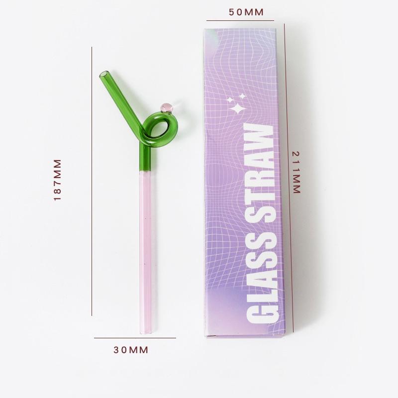 

Knotted Colored Glass Straws Lightweight Smooth Edge Gift for Men Women and Kids Practical Stylish Versatile Suitable for Photos