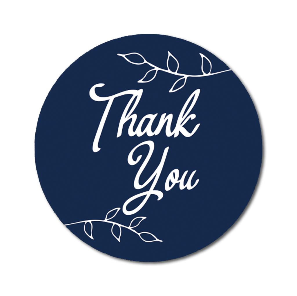 Darling Souvenir Round 45 Pcs Leaf Vines Thank You Stickers Black Wedding Envelope Seal-1.6