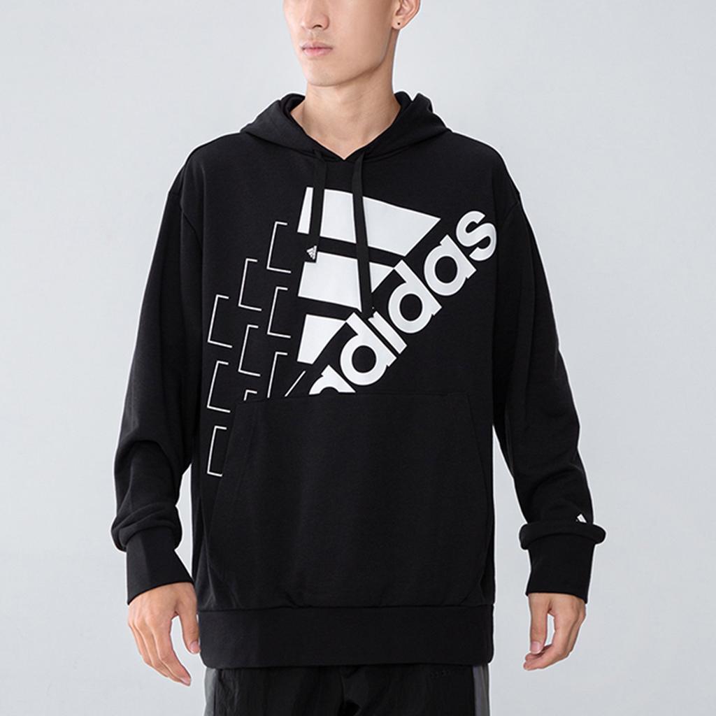 Adidas Sport-Hoodie mit großem Logo für Herren, Oberteile, Schwarz GS8747