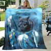 Art Fantasy Wolf Soft Plush Sofa Bed Throwing Cartoon Picnic Blankets Modern Flannel Blanket Gedruckt Bettdecke Geschenk Gift