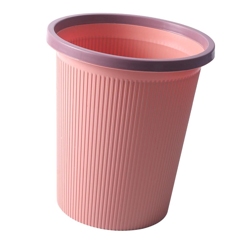 Trash Can Kitchen Office Bathroom Living Room Plastic Garbage Basket with Pressing Ring L