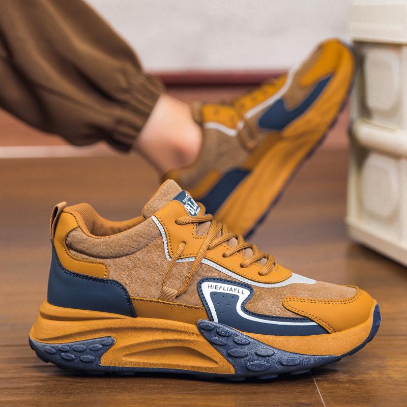 2024 New Autumn and Winter Men's Sports Shoes Outdoor Anti Slip Fashion Casual Shoes Thick Sole Elevated Men's Soft Sole Shoes