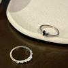 Shiny Cute Crystal Butterfly Zircon Rings for Women 2PCS Korean Minimalist Wedding Ring Silver Color Ring Jewelry