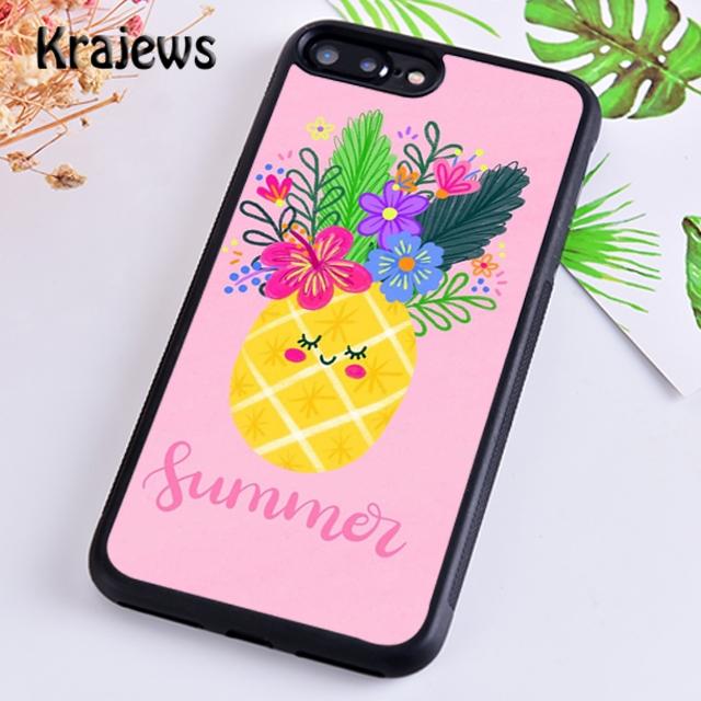 Krajews Kawaii Pineapple Art Soft Phone Case Cover For iPhone 17 Air 16 15 14 Plus 11 12 13 Pro Max Plus Coque Fundas