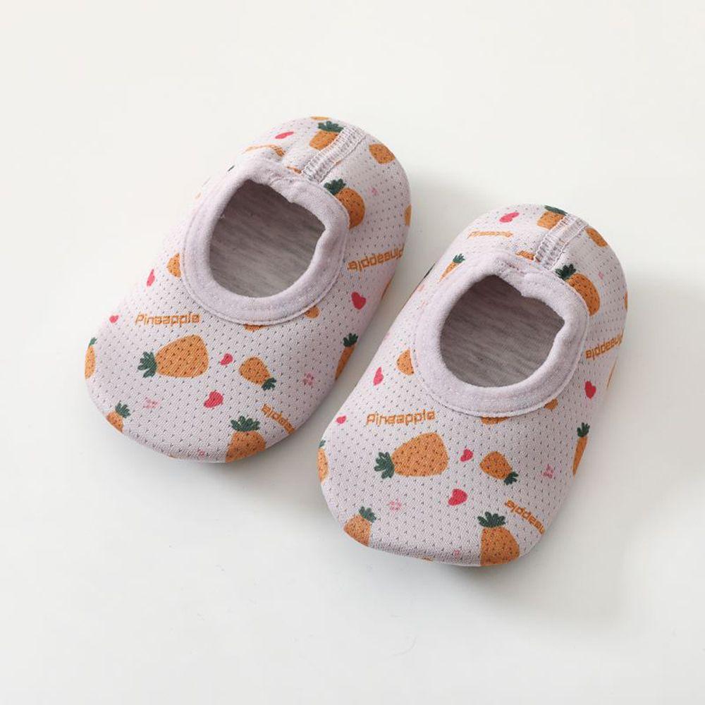 

Очаровательные весенне-летние сетчатые хлопковые тапочки-носки для младенцев и малышей с мишкой и фруктами, обувь на мягкой подошве с мультяшным принтом для первых шагов 12