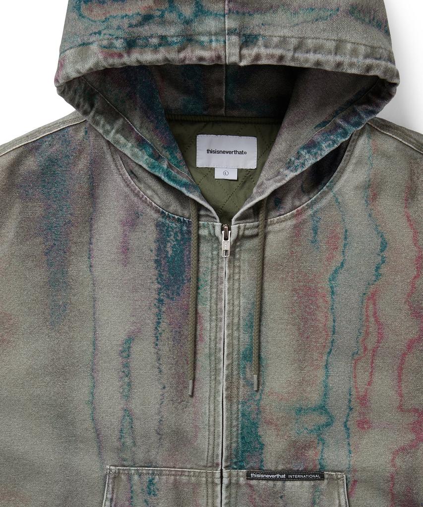 Thisisneverthat Blurred Hooded Jacket Olive