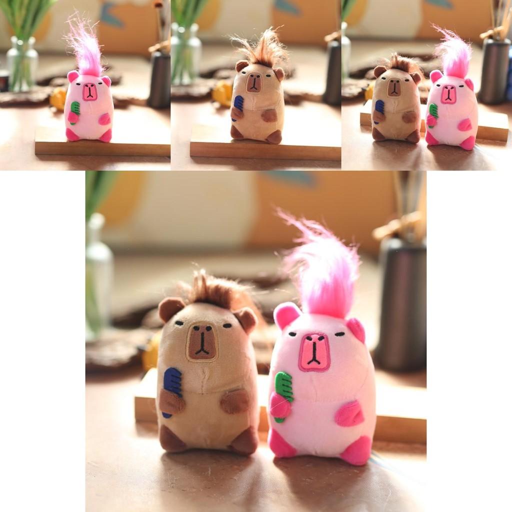 Cute Capybara Plush Keychain With Super Soft Short Pile For Bag Decoration And Gift