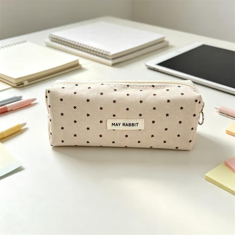 Federmäppchen Koreanischer Polka-Dot-Stil Große Kapazität Weiche Stifttasche Leicht zu Reinigen für Kinder Tägliche Schulhefte Aufbewahrung