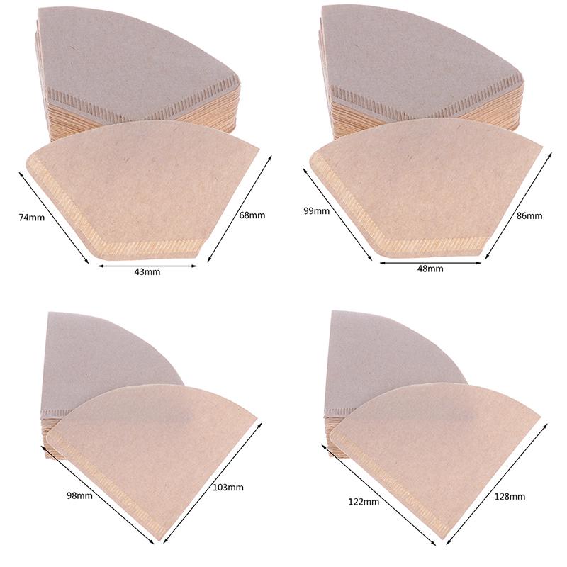 100X Eco-Friendly Unbleached Original Wooden Hand Drip Paper Coffee Filter Bag