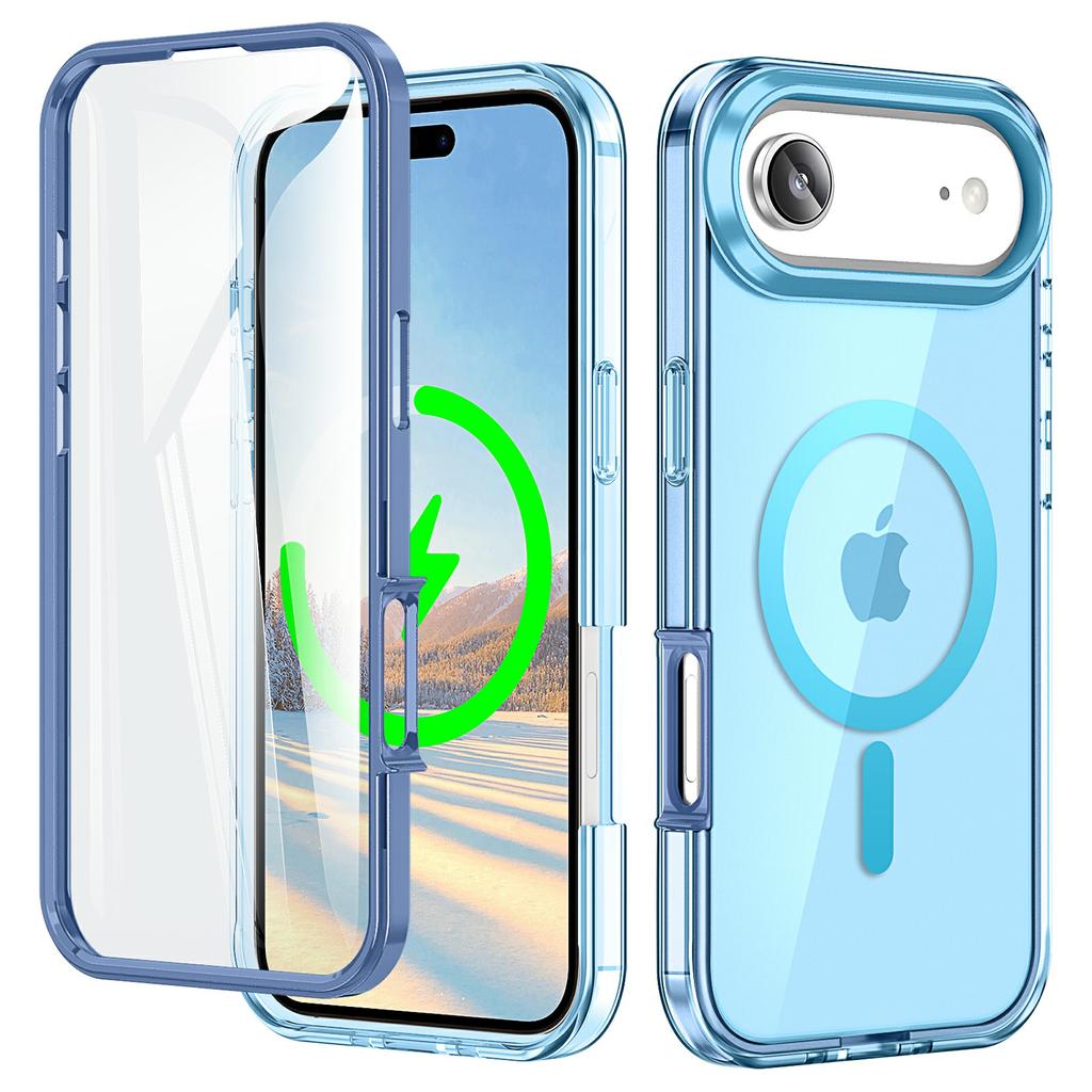 For iPhone Air Case Compatible with MagSafe PC+TPU Clear Phone Cover with PET Screen Film