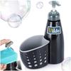 Dishwashing liquid dispenser with sponge container black 370 ml