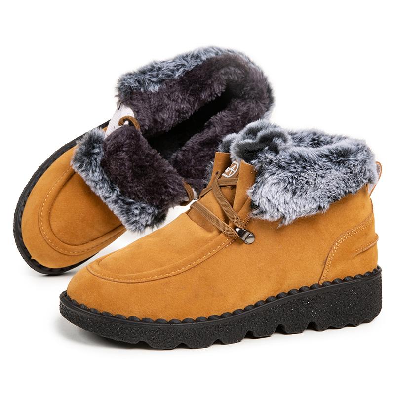 Boots  New Women's Winter Boots Snow Botas Mujer Low Heels Ankle Boots With Fur Warm Winter Footwear Female Fur Shoes Woman