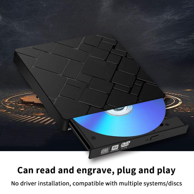 Typec+USB 3.0 Externes Blu-Ray-Laufwerk CD24X High-Speed-Laufwerk Werkzeuge Und Brennschreiber-Adapter DVD CD Extern Multifunktion A3Y9