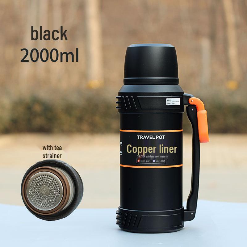 

316 Stainless Steel Outdoor Thermos with Tea Separator and Infuser, 2500ml Large Capacity Kettle
