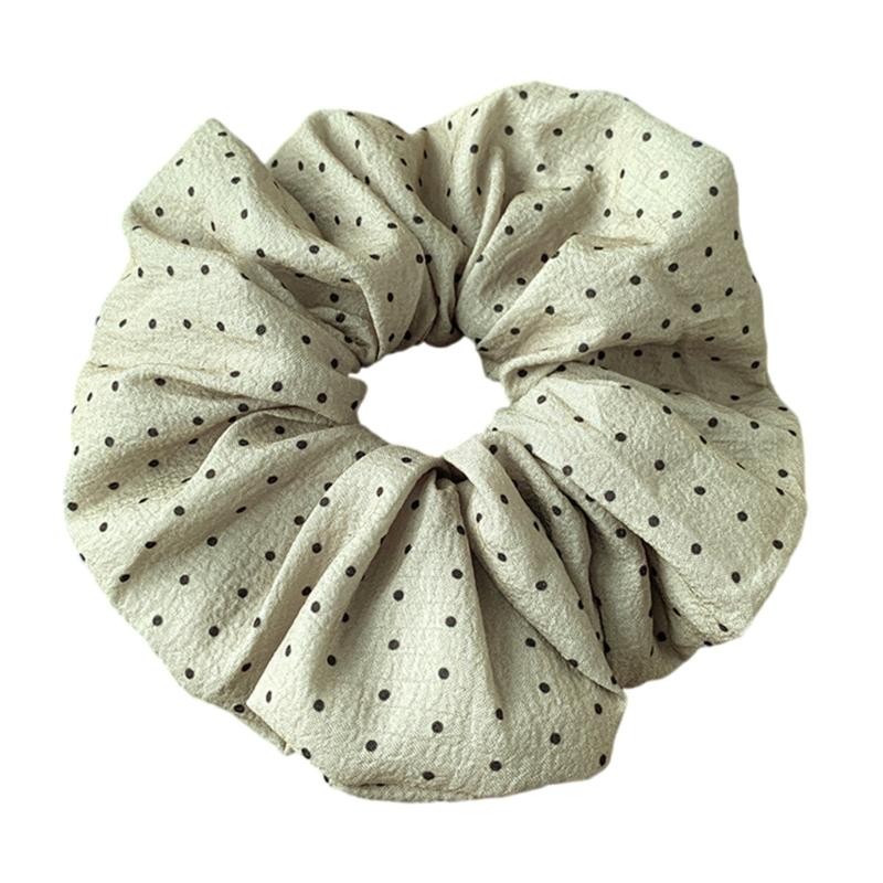 

Elegant Elastic Hair Scrunchies With Dot French Design Ponytail Holder Women s Fashion Hairpiece For Sports Daily Use зелёный/серый
