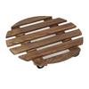 Plant Stand with Silent Caster Wheels Rolling Wood Plant Stand for Outdoor Indoor Large Plant Flower Pot Circular