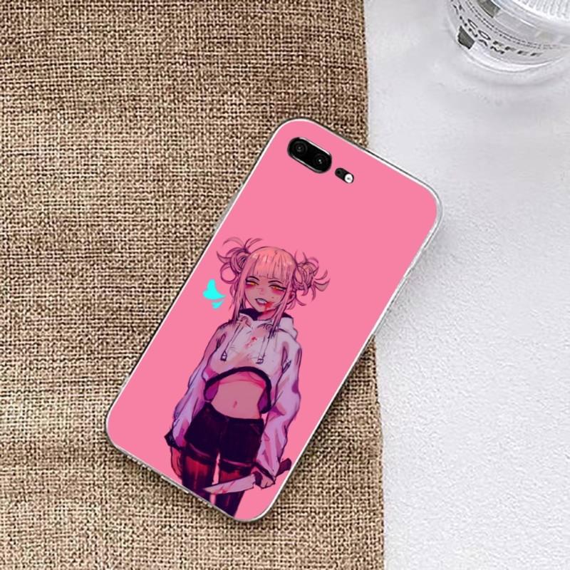 Himiko Toga Boku Phone Case For Huawei P50 P40 P30 Pro Mate 40 30 Pro Nova 8 8i Y7P Honor Transparent Phone Cover