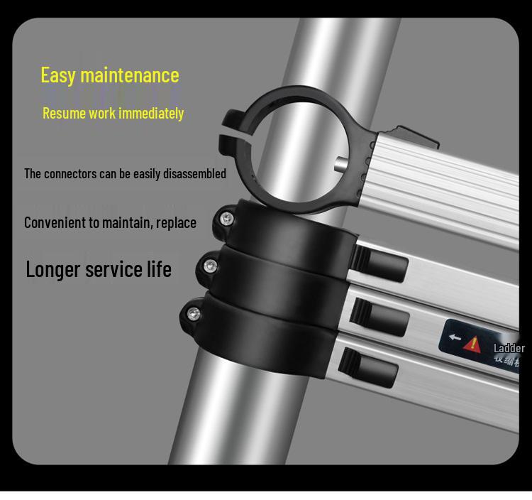 Aluminum Alloy Telescopic Folding Extension Ladder, Multifunctional A-Frame Design, Portable & Thickened for Engineering Use, Free Shipping