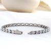 Neues PVD 18K Gold Silber Metallfarbe Beschichtetes Hip Hop 316 Edelstahl mit 4mm Breite Bling Ovaler Zirkon Tennis Kettenarmband